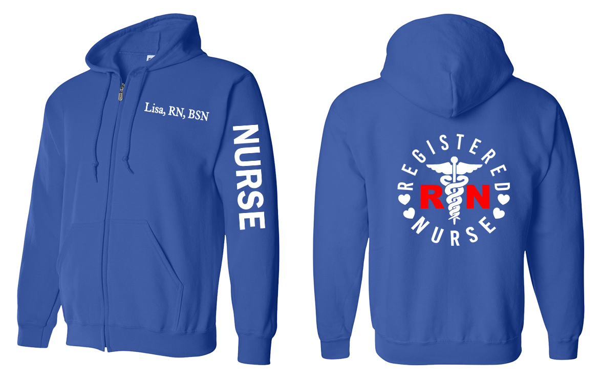 Personalize Nurse Zip Up Jacket Hoodie (Copy)