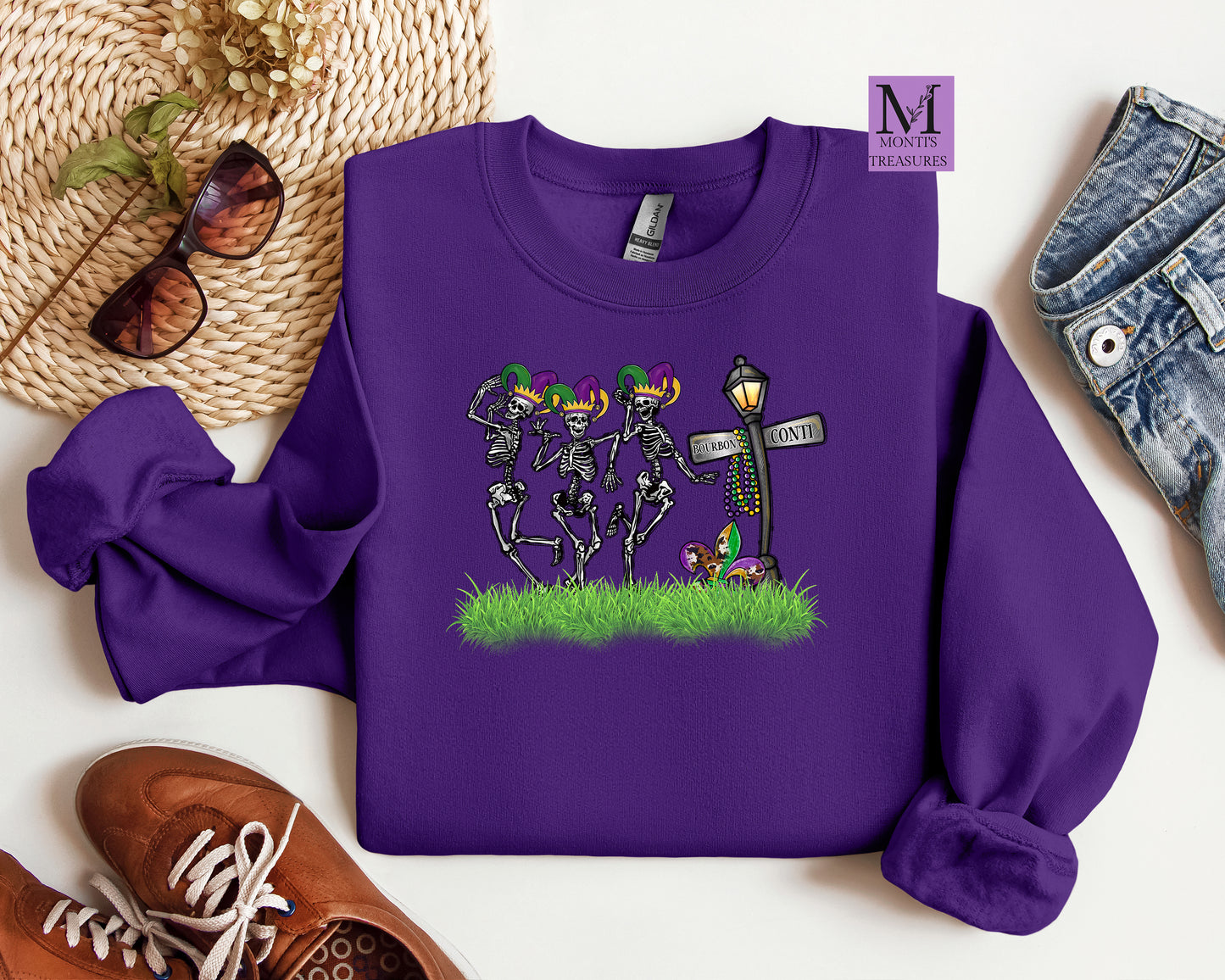 Skeleton Mardi Gras Sweatshirt