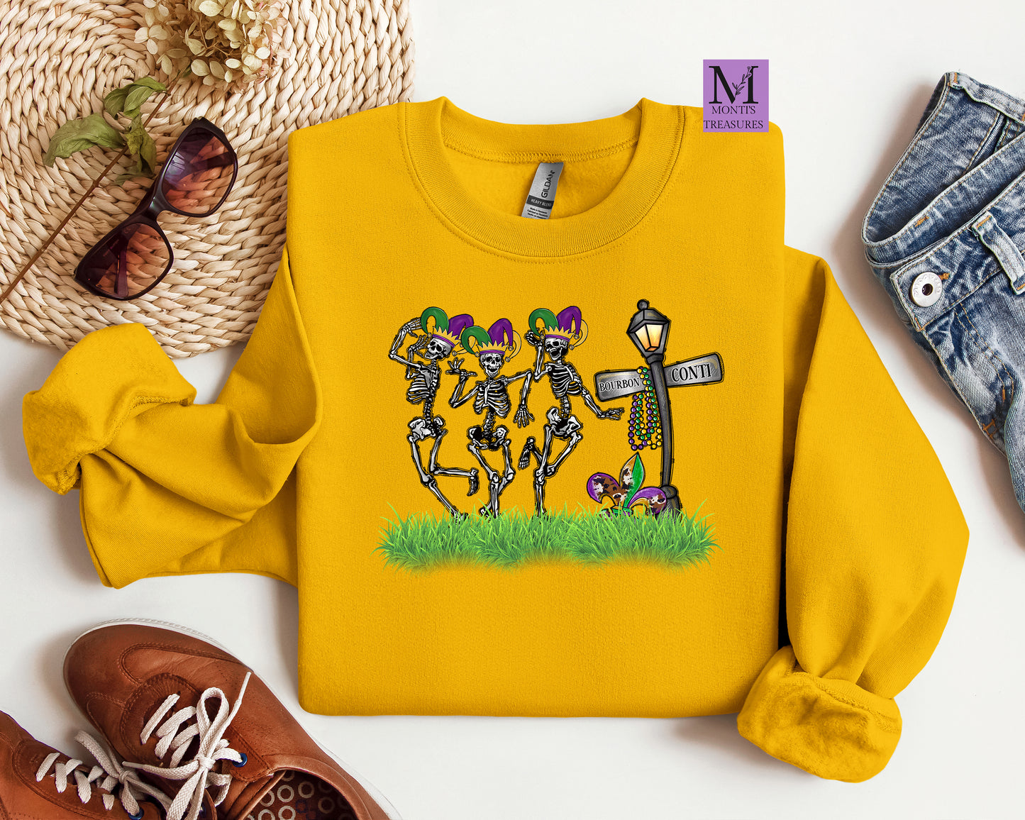 Skeleton Mardi Gras Sweatshirt