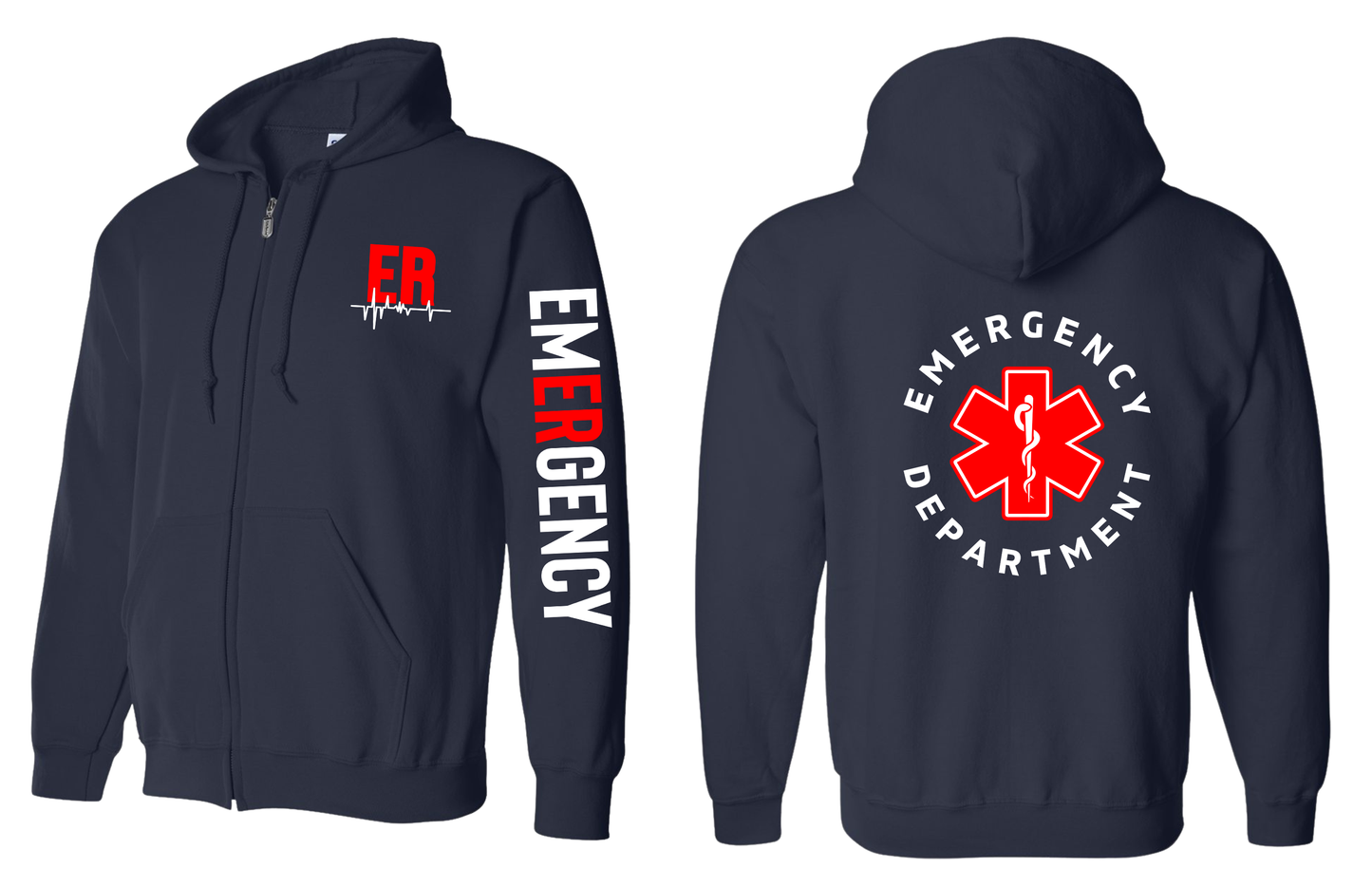 Emergency Room Department Zip Up Jacket Hoodie