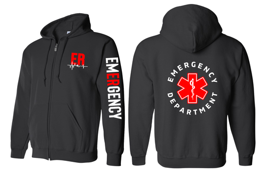 Emergency Room Department Zip Up Jacket Hoodie