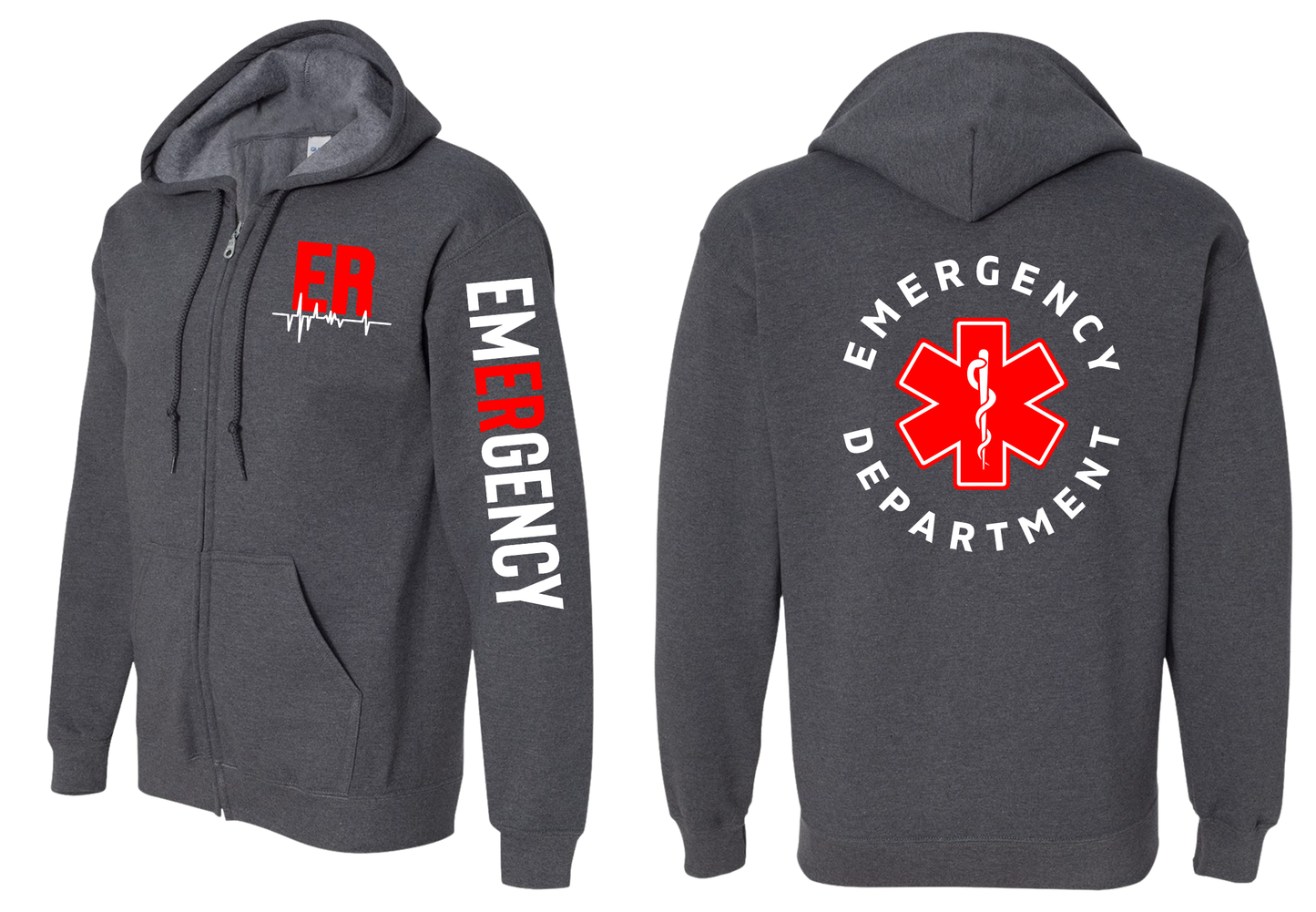 Emergency Room Department Zip Up Jacket Hoodie