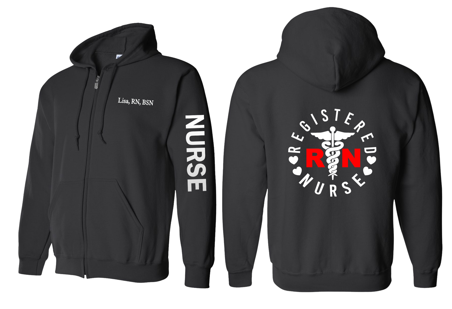 Personalize Nurse  Zip Up Jacket Hoodie (Copy)